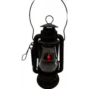 1923 ANTIQUE Dietz Junior Cold Blast Wagon Lamp Lantern USA Red Bullseye Lens H6